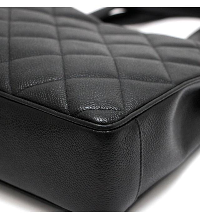 Chanel Matelasse Tote Bag Handbag Caviar Skin Black