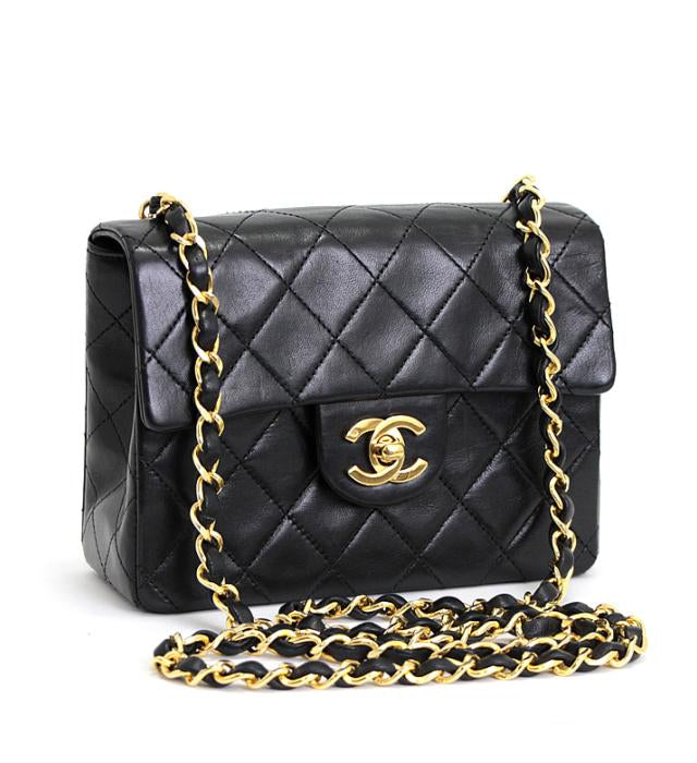 Chanel Mini Matelasse Chain Shoulder Bag Lamb Black