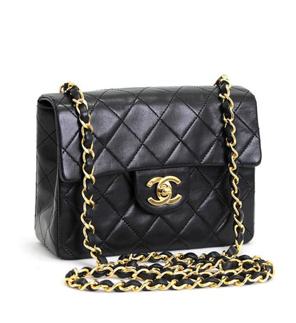 Chanel Mini Matelasse Chain Shoulder Bag Lamb Black