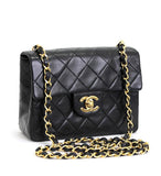 Chanel Mini Matelasse Chain Shoulder Bag Lamb Black