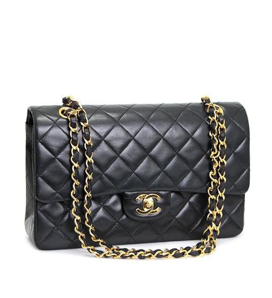 Chanel Matelasse 25 Chain Shoulder Bag W Flap Lamb Black
