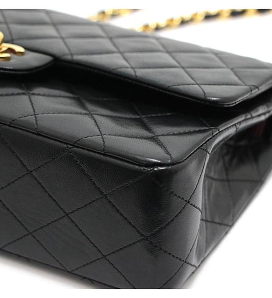 Chanel Matelasse 25 Chain Shoulder Bag W Flap Lamb Black