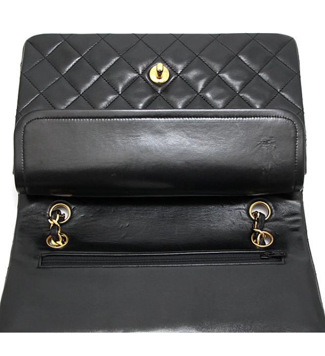 Chanel Matelasse 25 Chain Shoulder Bag W Flap Lamb Black