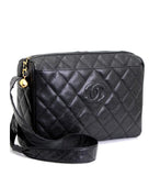 Chanel Caviar Matelasse 30 Leather Shoulder Bag Black
