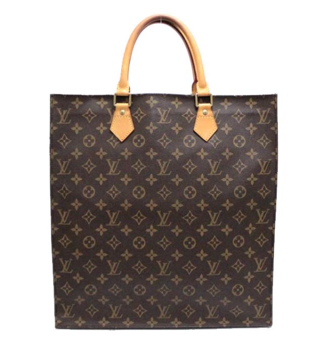 Louis Vuitton Monogram Sac Plat PM Tote Bag Brown