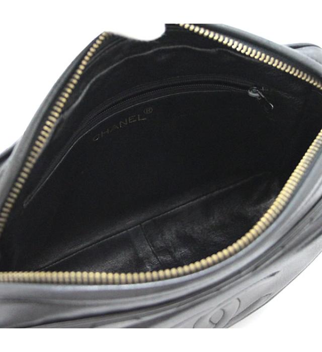 Chanel Matelasse Chain Shoulder Bag Fringe Black Leather