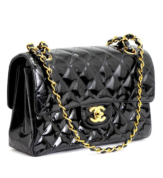 Chanel Double Face Double Sided Matelasse 23 Patent Black