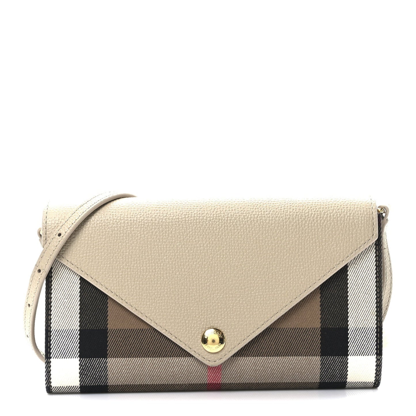 Amelia Calfskin Ho    Check Hannah Wallet with Detachable Strap Beige