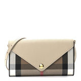Amelia Calfskin Ho    Check Hannah Wallet with Detachable Strap Beige