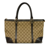 Gucci Lovely Heart GG Canvas Calf Leather Tote Bag