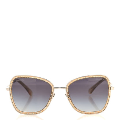 Amelia Square Frame Sequin Sunglasses 4277-B Silver Brown