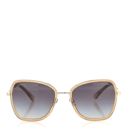 Amelia Square Frame Sequin Sunglasses 4277-B Silver Brown