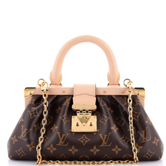 Monogram Top Handle Frame Clutch Monogram Canvas