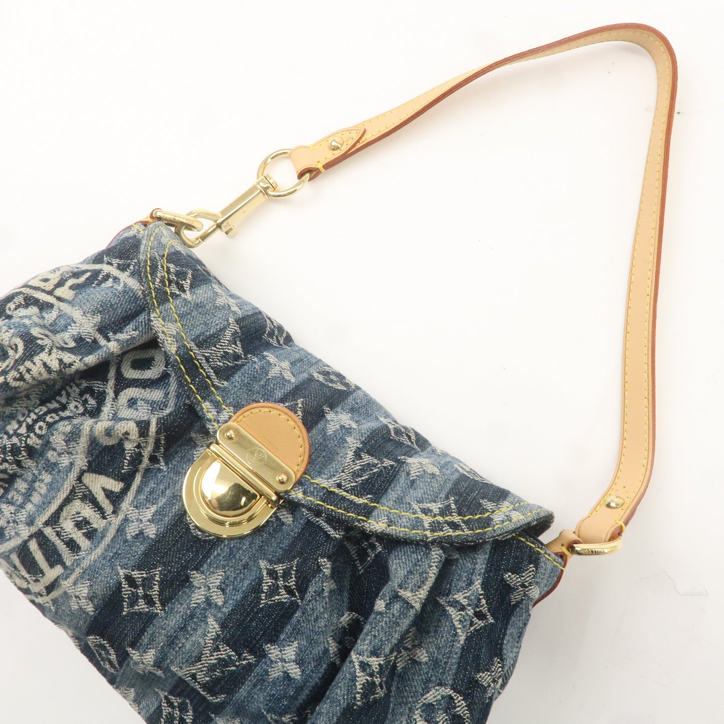 Louis Vuitton Monogram Denim Mini Pleaty Raye Shoulder Bag M95333