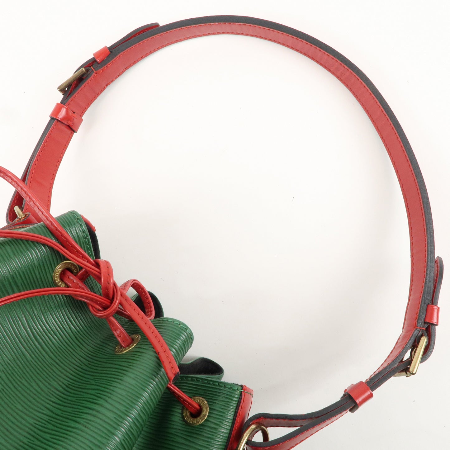 Louis Vuitton Epi Petit Noe Shoulder Bag Bi ColorGreen Red M44147