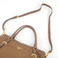 Prada Logo Nylon Leather 2Way Bag Hand Bag Brown BR4993
