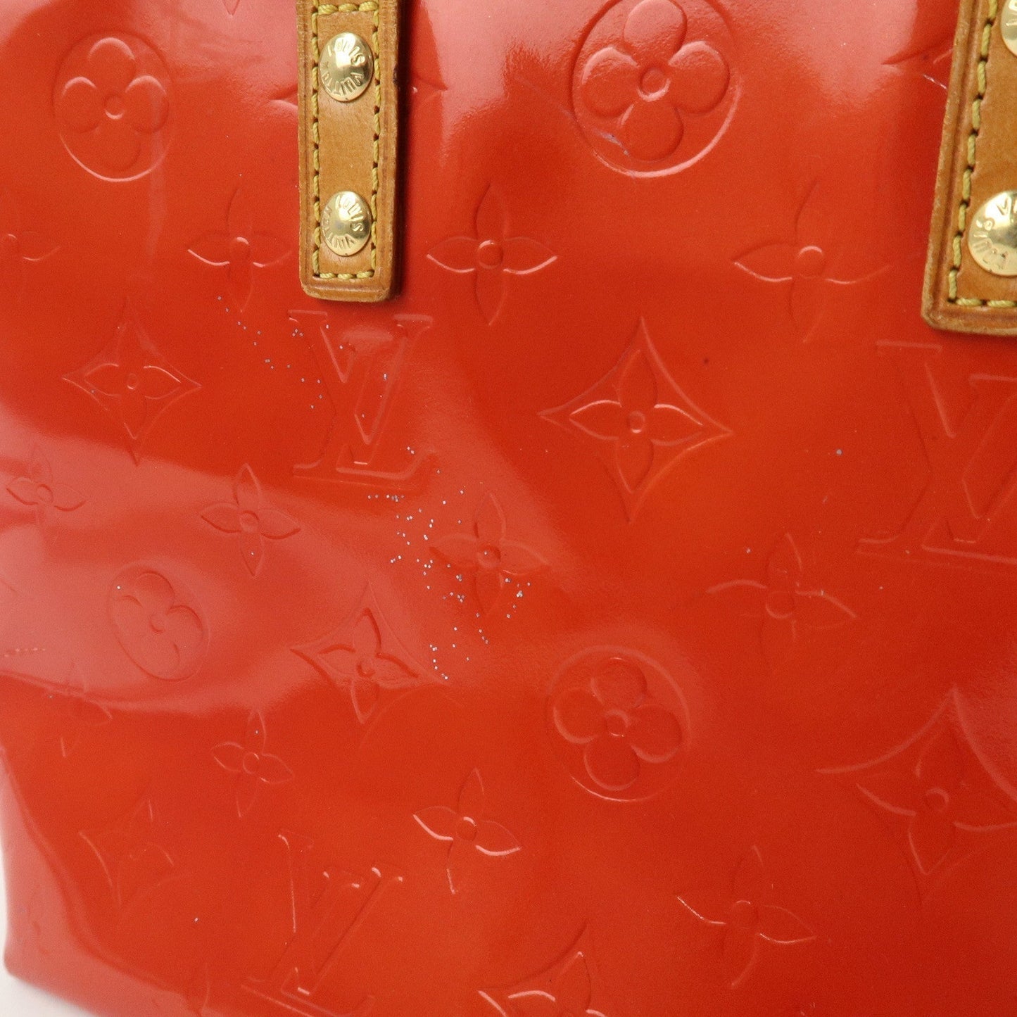 Louis Vuitton Monogram Vernis Lead PM Hand Bag Rouge M91088
