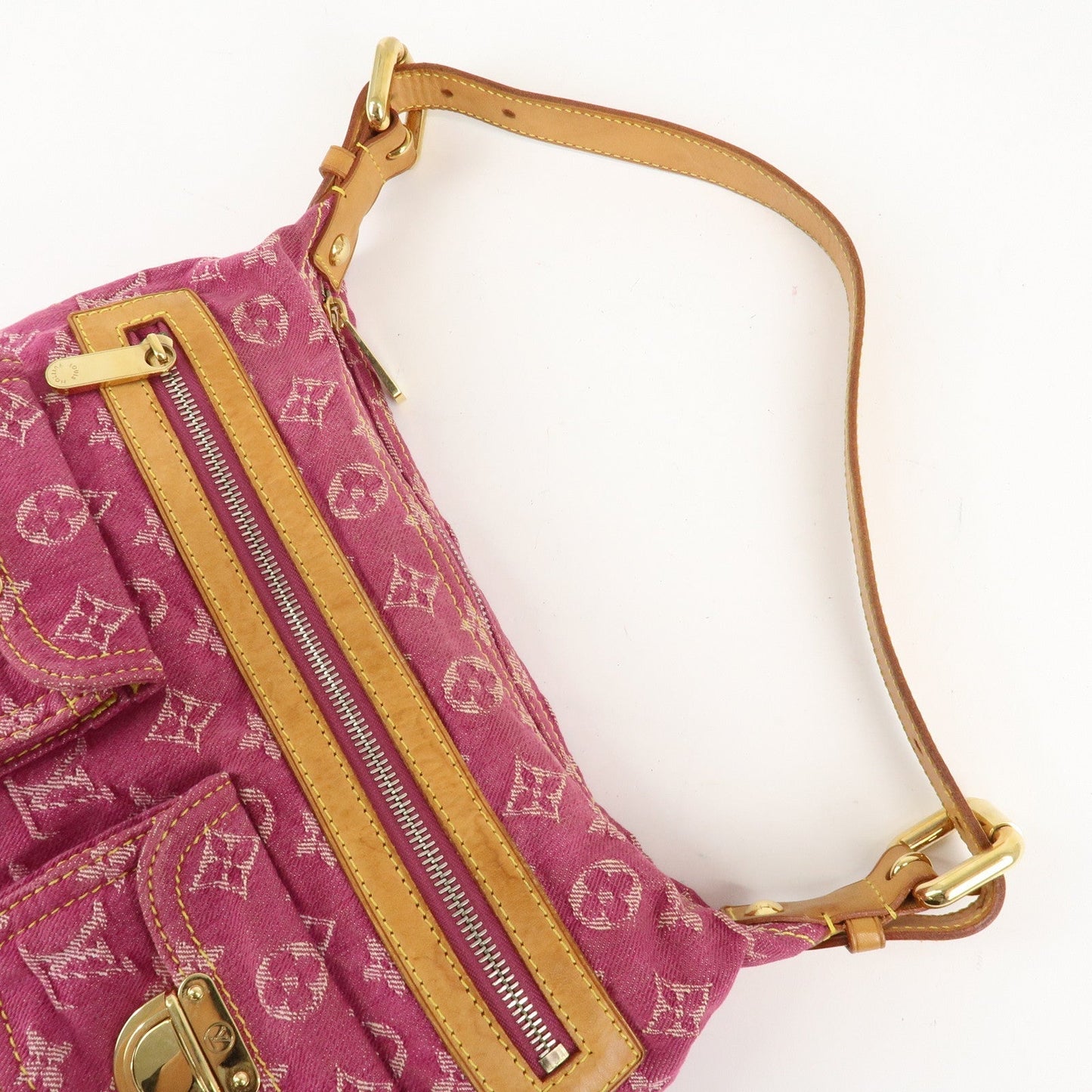 Louis Vuitton Monogram Denim Baggy PM Shoulder Bag Fuchsia M95212