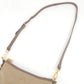 Prada Logo Jacquard Leather Shoulder Bag Beige Brown BT867A