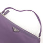 Prada Logo Nylon Hand Bag Purse Cosmetic Pouch Purple MV633