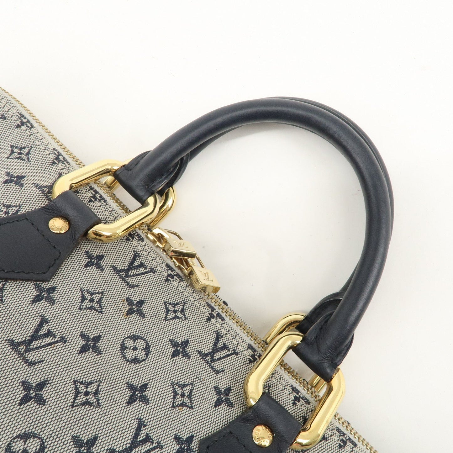Louis Vuitton Monogram Mini Alma Long Hand Bag Blue M92205