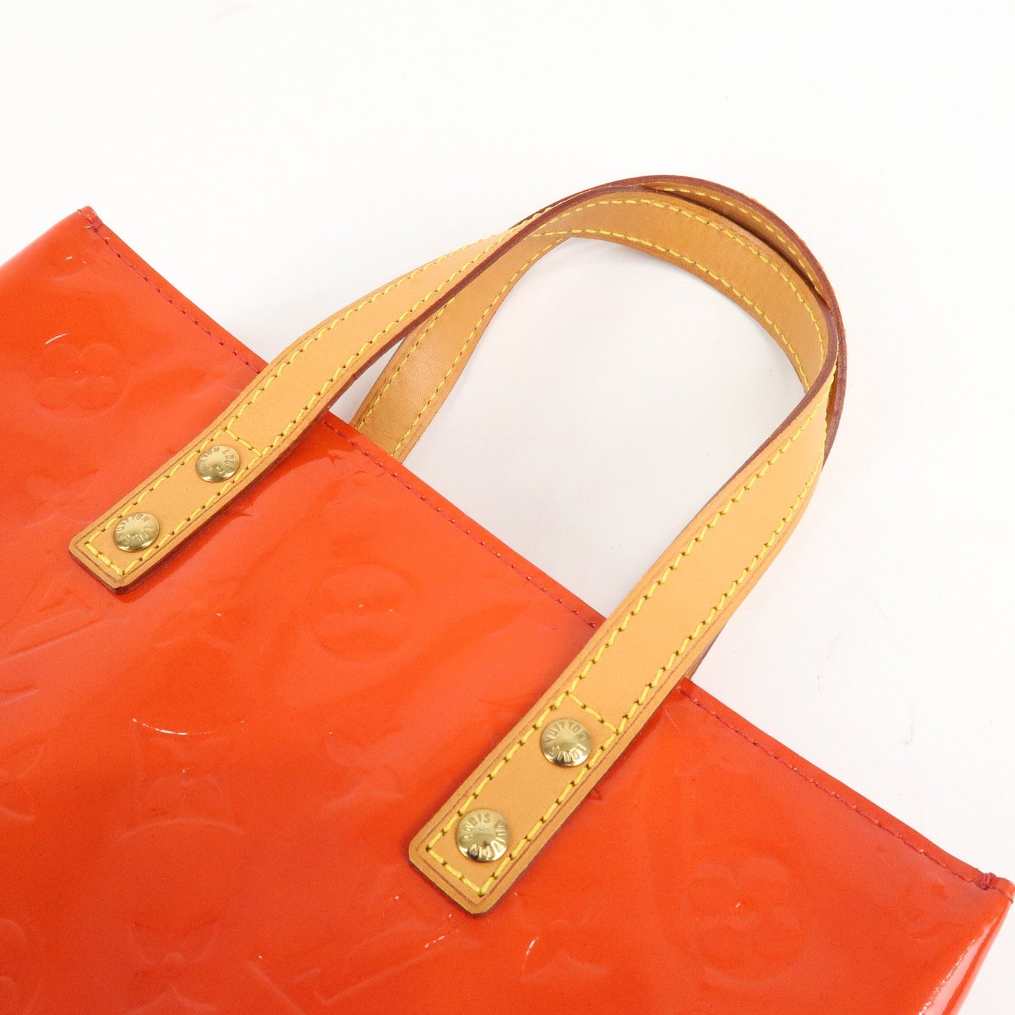 Louis Vuitton Monogram Vernis Lead PM Hand Bag Rouge M91088