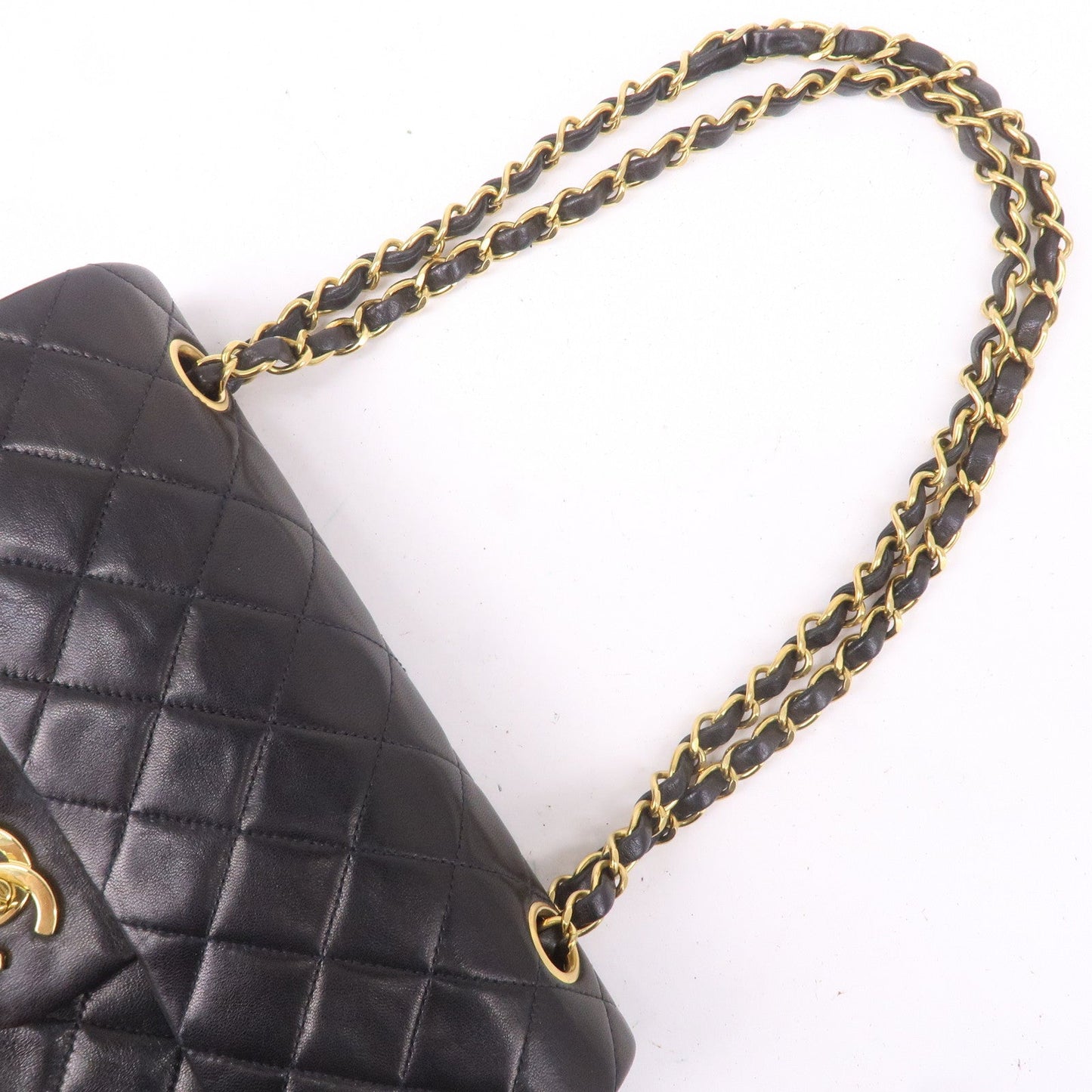 CHANEL Matelasse Lamb Skin 23 Double Flap Shoulder Bag A01113