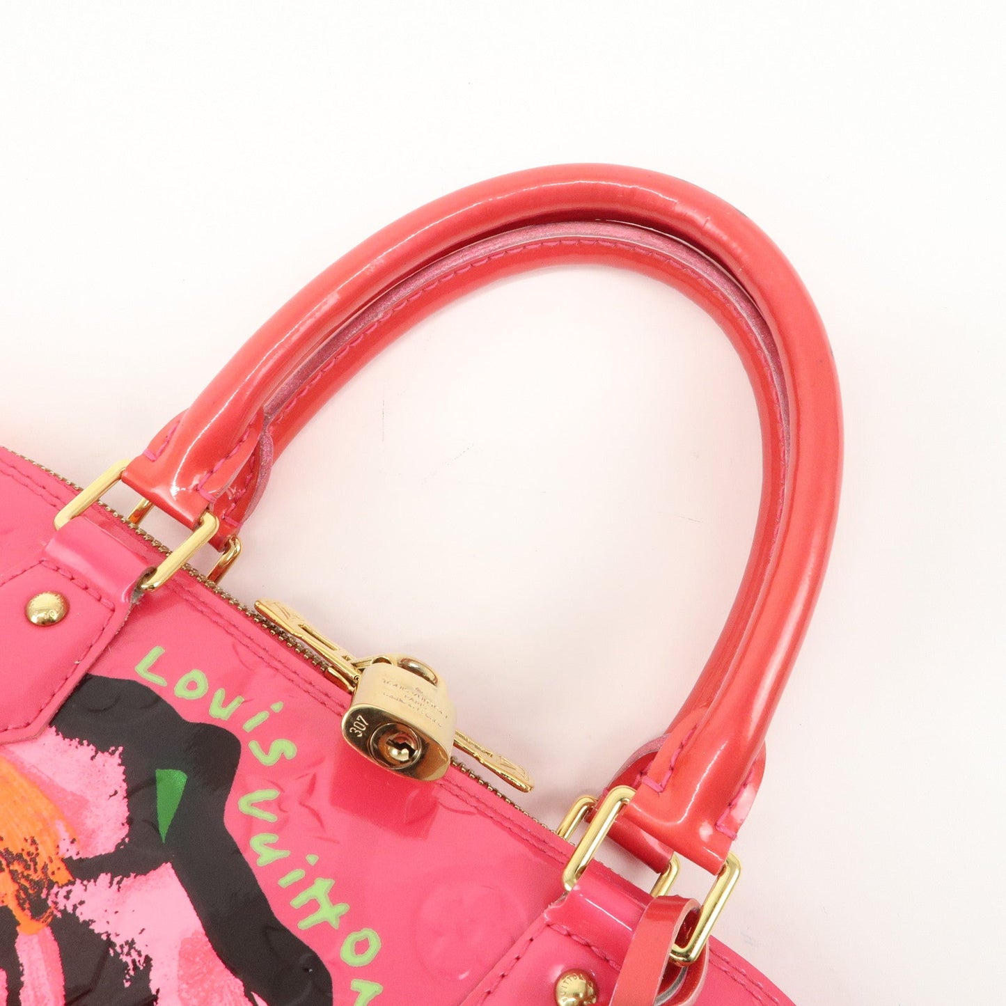 Louis Vuitton Monogram Vernis Alma MM Rose Hand Bag M93686