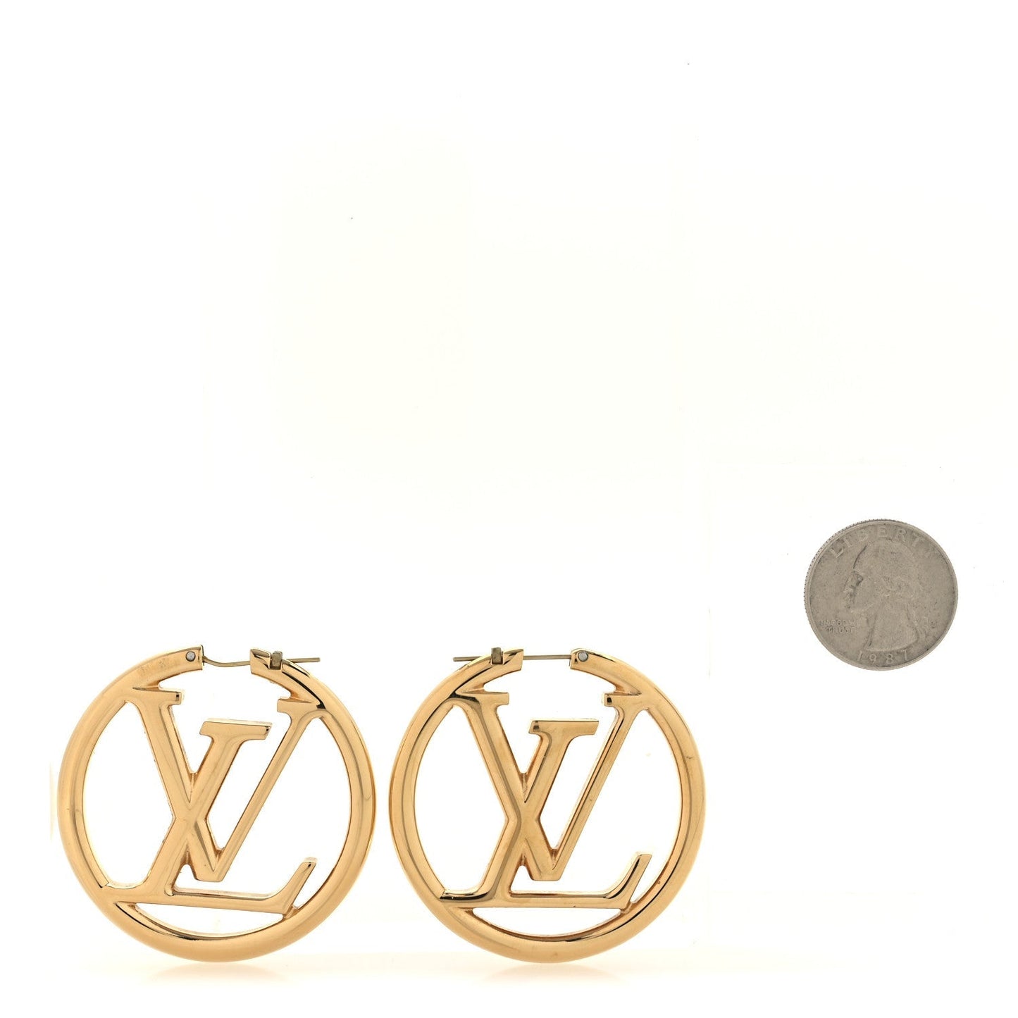 Louis Vuitton Metal Louise Hoop Earrings Gold