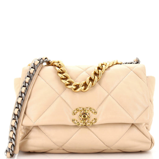 CHANEL 19 Flap Bag Quilted Leather Medium
