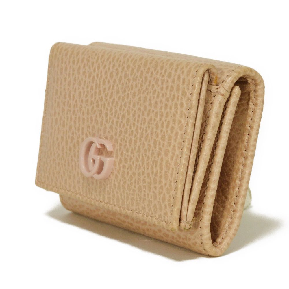 Gucci Double G Textured Leather Compact Wallet