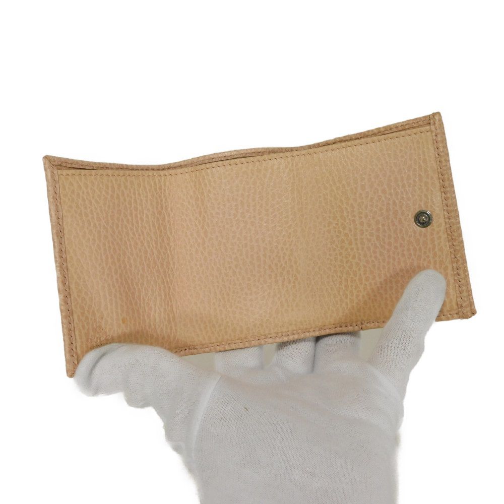 Gucci Double G Textured Leather Compact Wallet