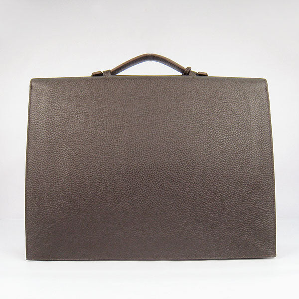 Luxury Hermes Briefcases 2813 Unisex Briefcase Coffee