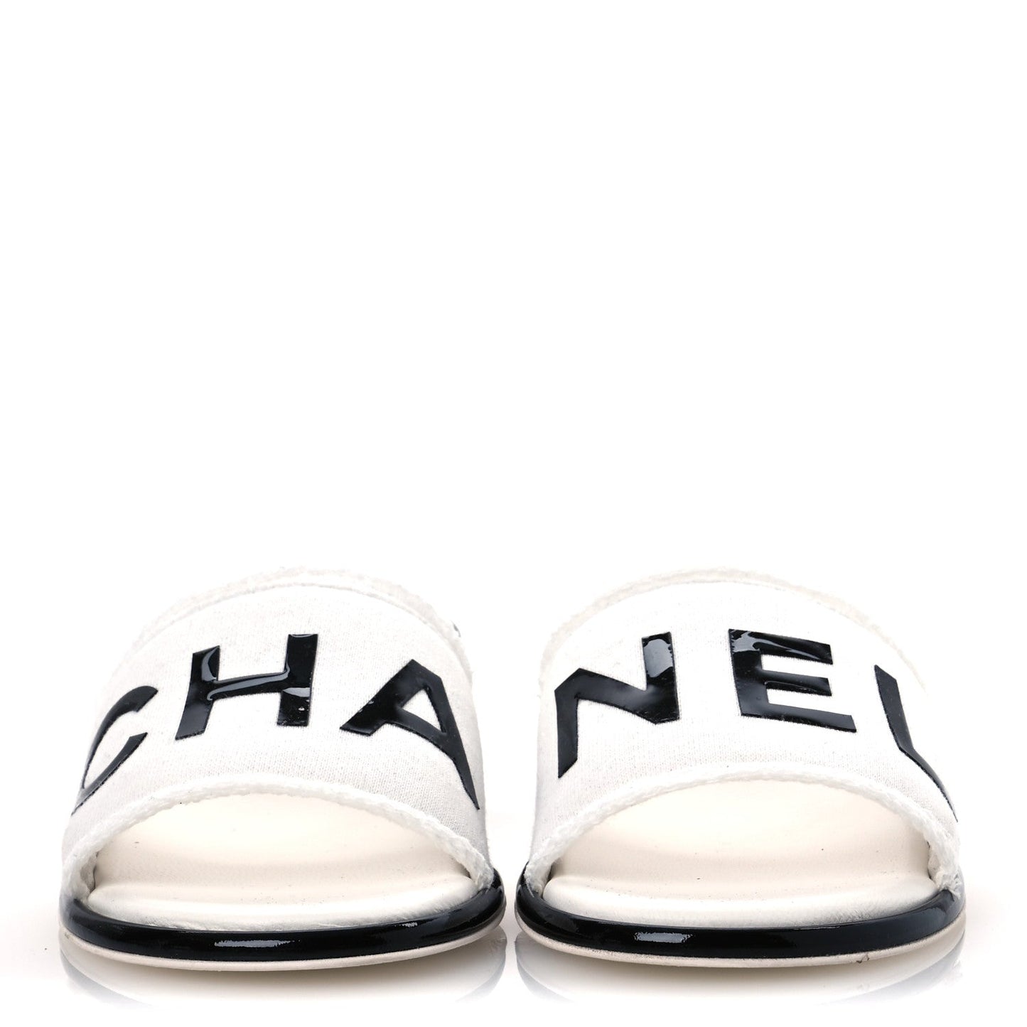 Amelia Cotton Logo Mule Sandals 39 White Black