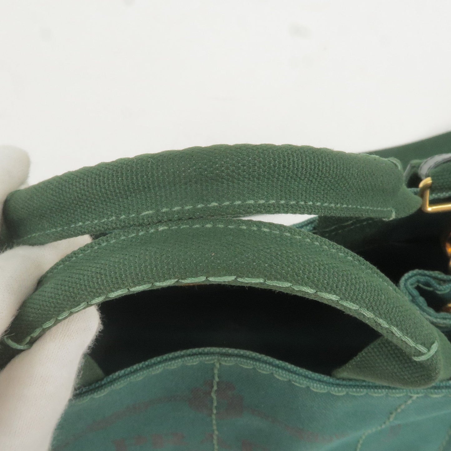 Prada Canapa Mini Canvas 2Way Bag Shoulder Bag Green B2439G