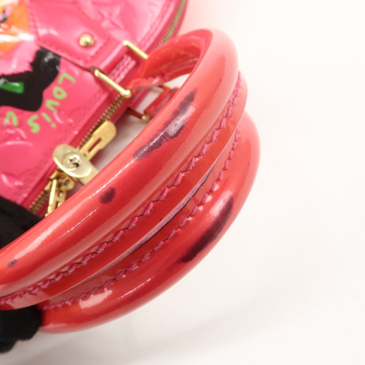Louis Vuitton Monogram Vernis Alma MM Rose Hand Bag M93686