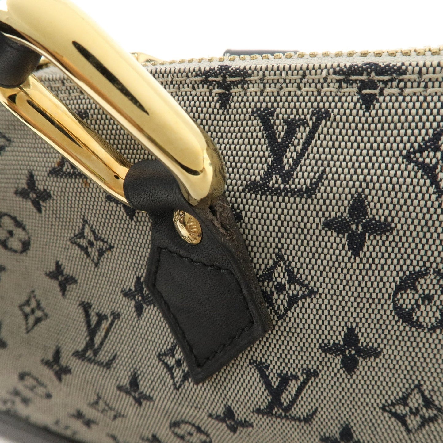 Louis Vuitton Monogram Mini Alma Long Hand Bag Blue M92205