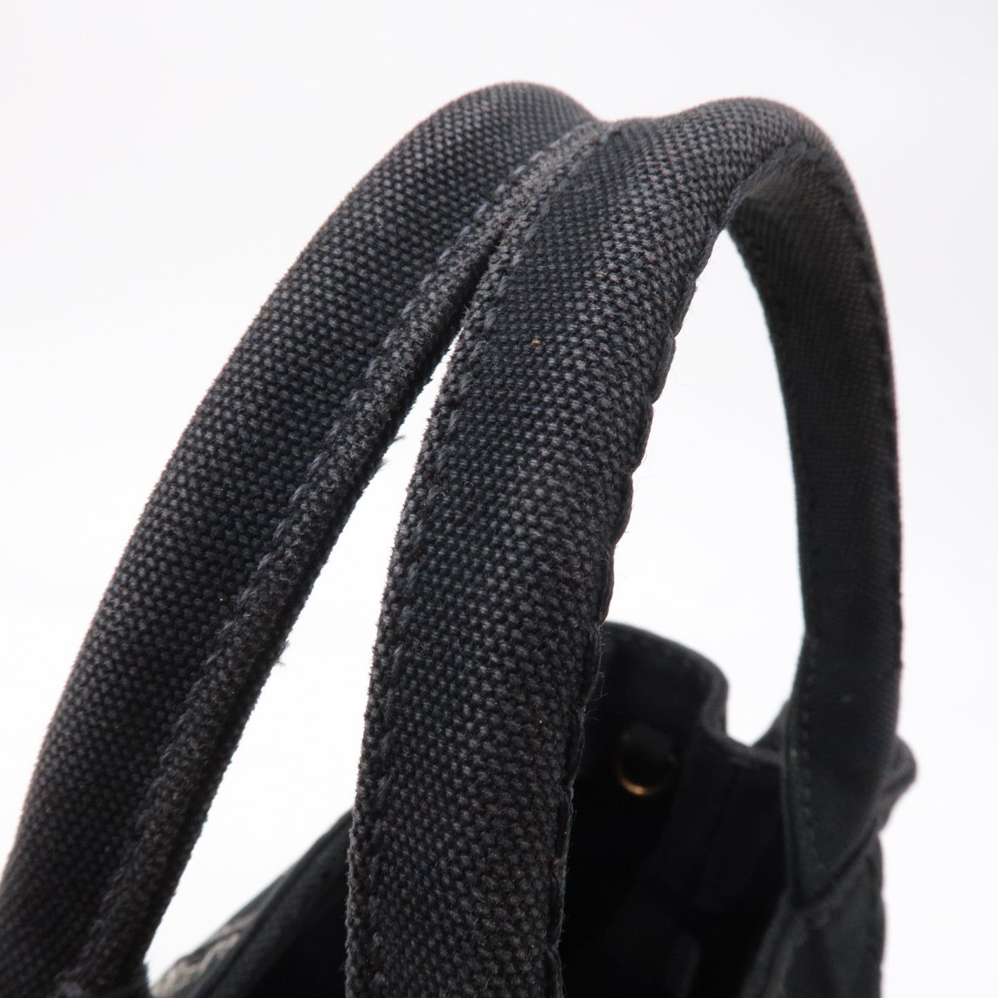 Prada Canapa Mini Canvas Tote Bag Hand Bag Black
