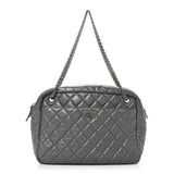 Amelia Aged Calfskin Quilted Large Reissue Camera Case Grey
