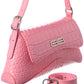 Blnciaga XX Small Croc-Embossed Leather Flap Shoulder Bag