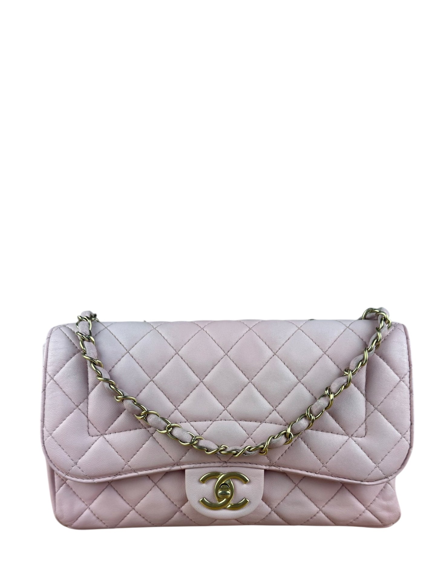 Chanel Pink CC Quilted Timeless Classique Flap 2015