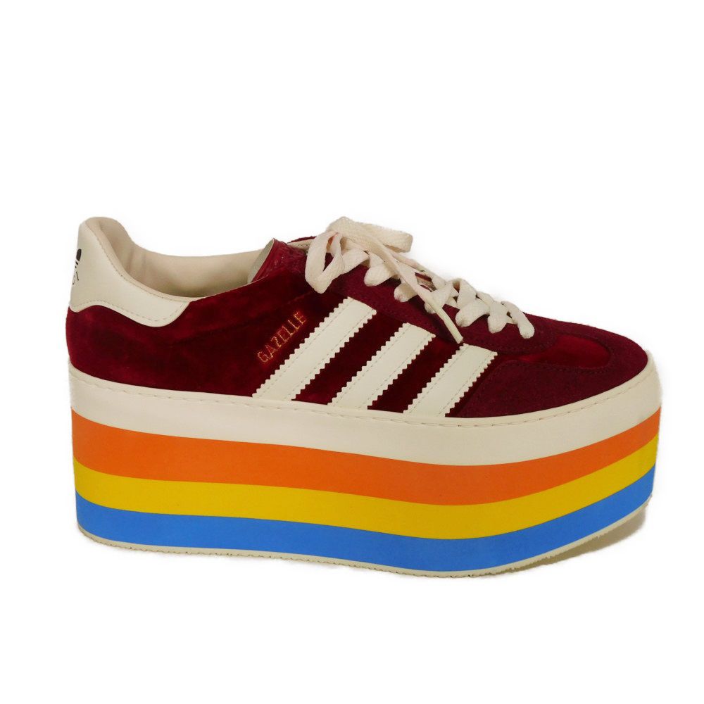 Gucci Gazelle Platform Velvet Sneakers