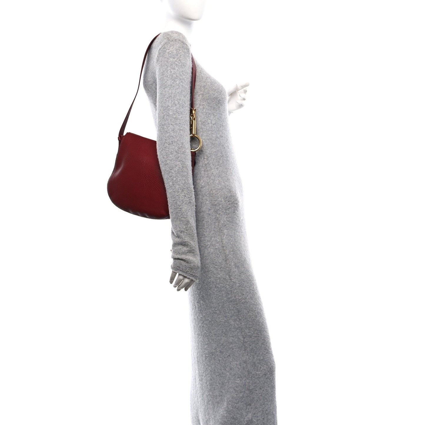 Amelia Grainy Calfskin Small Knight Bag Ruby