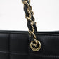 CHANEL Chocolate Bar Lamb Skin Chain Tote Bag Black