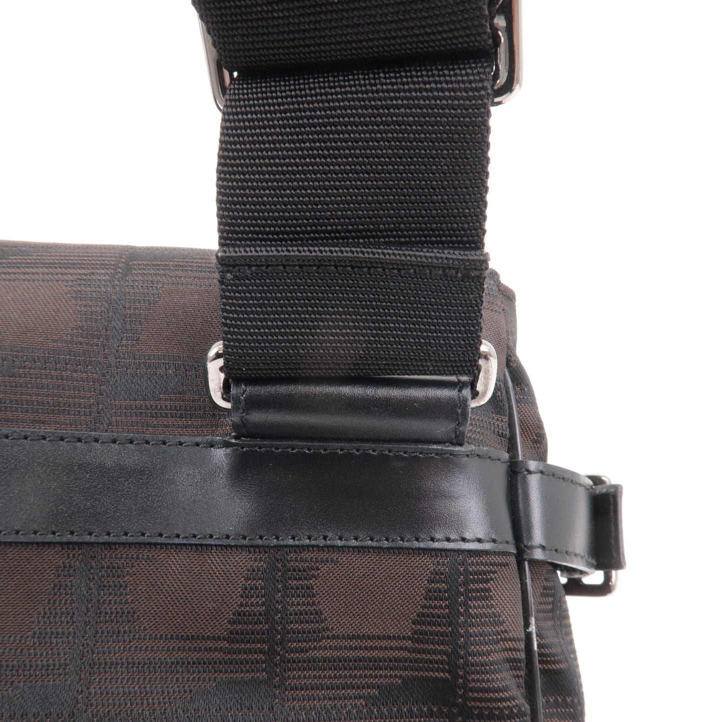 CHANEL New Travel Line Nylon Jacquard Leather Shoulder Bag A29347
