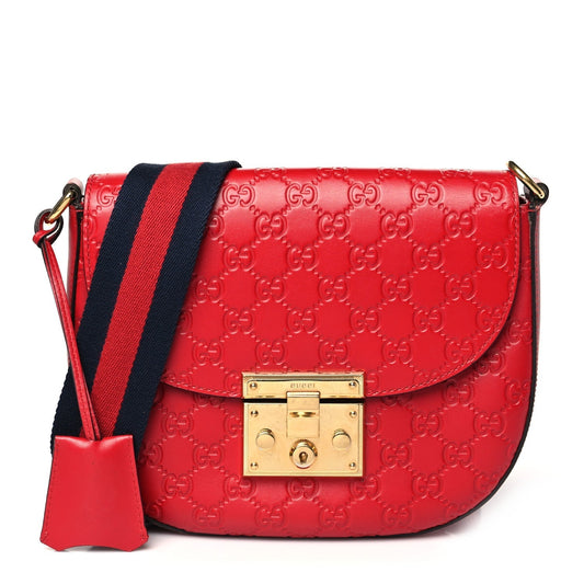 Amelia ssima Web Medium Padlock Messenger Shoulder Bag Hibiscus Red