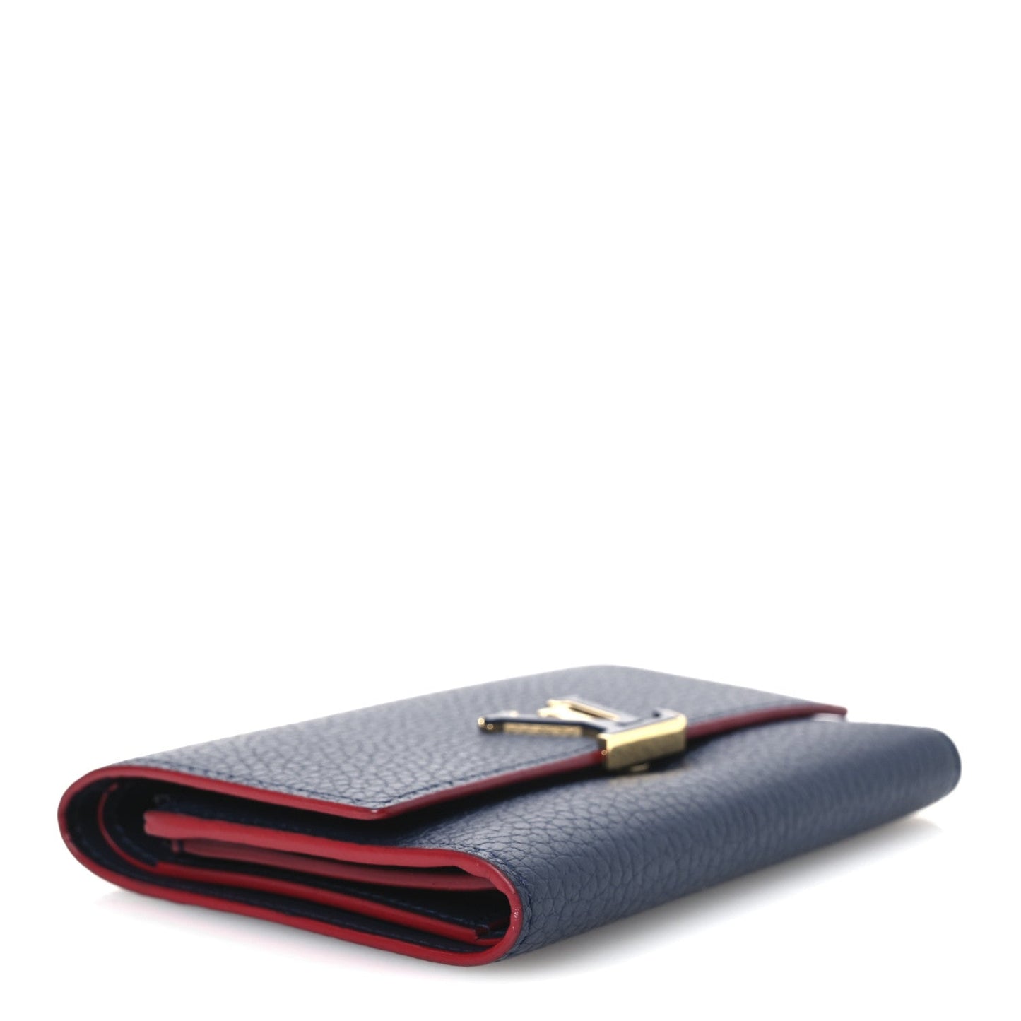 Louis Vuitton Taurillon Capucines Compact Wallet Marine Rouge