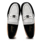 Amelia Calfskin CC Loafers 38 Black White Beige