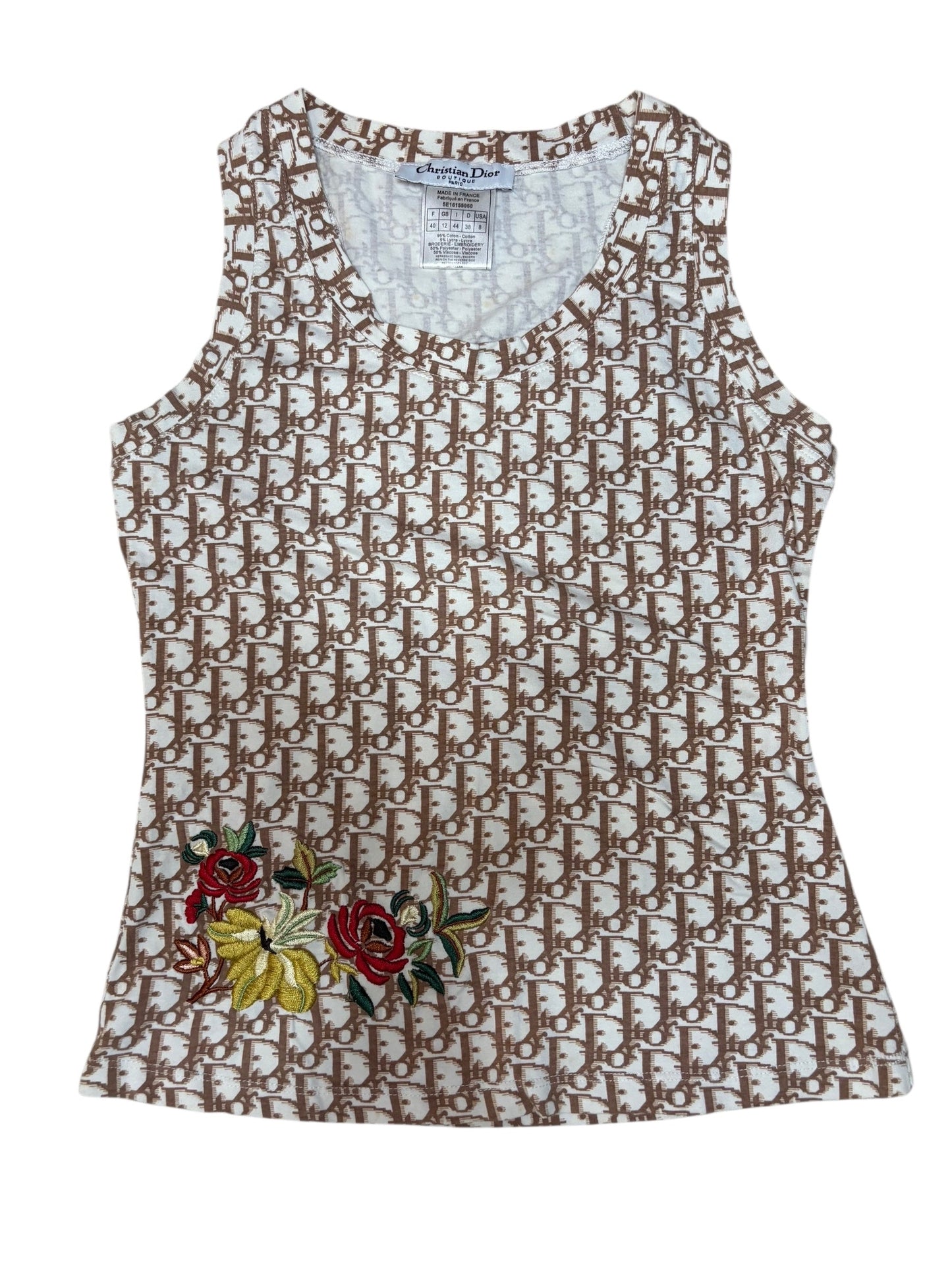 Christian Dior Trotter Embroidered   Tank Top