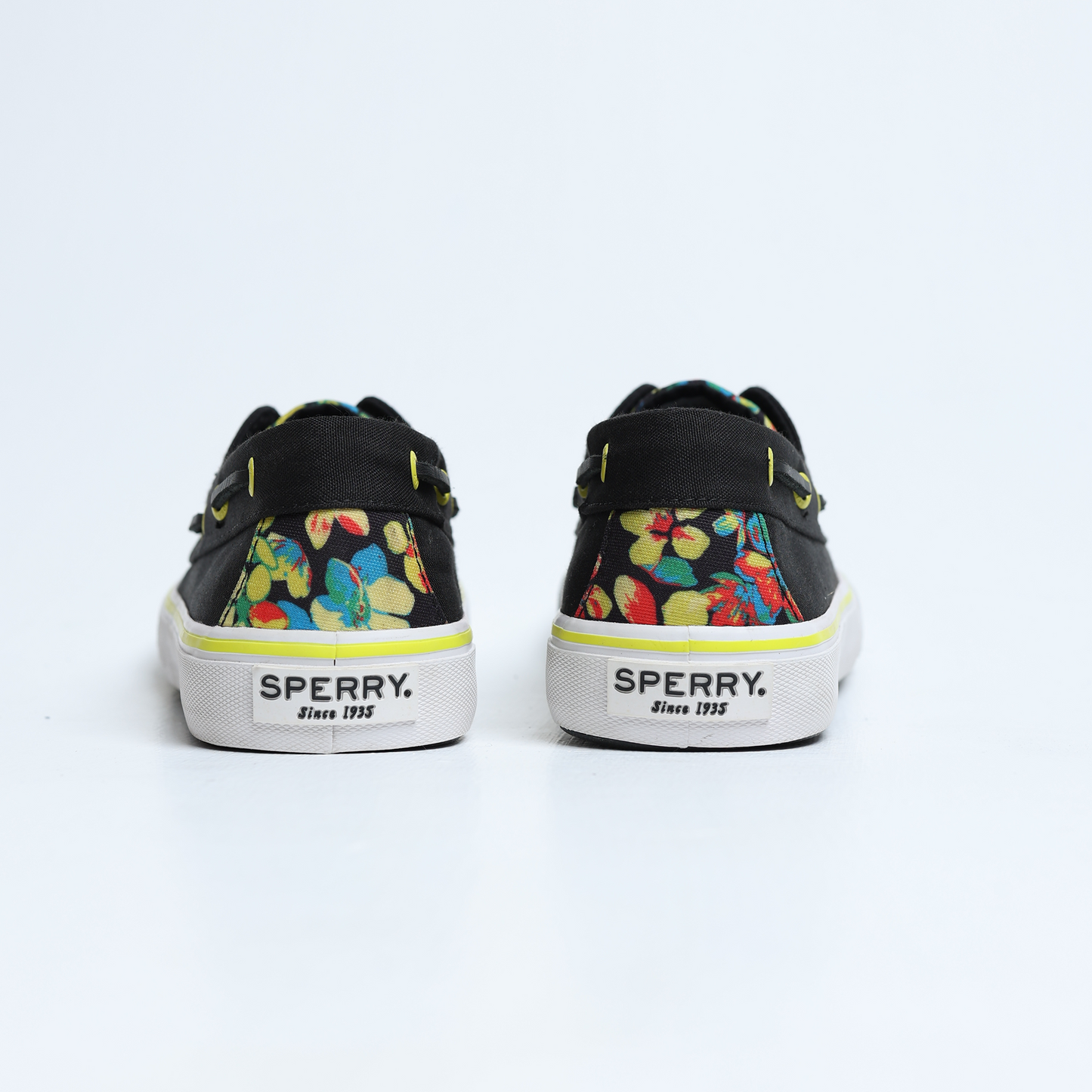 Sperry Men's Boat Shoe - Black with Neon Accents